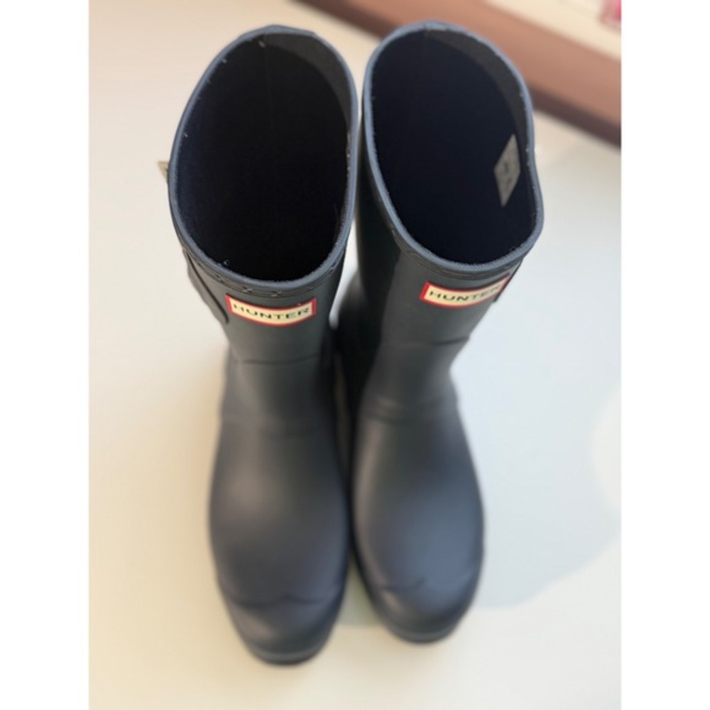 Hunter Women Original Short Matte Black Rain Boots WFS1000RMA Size US‎ 10 UK 8